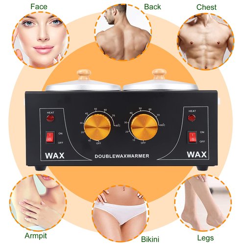 Upgraded Double Non-Stick Wax Warmer, Professional Electric Paraffin Heater with Adjustable Temperature for Facial, Skin Spa Equipment