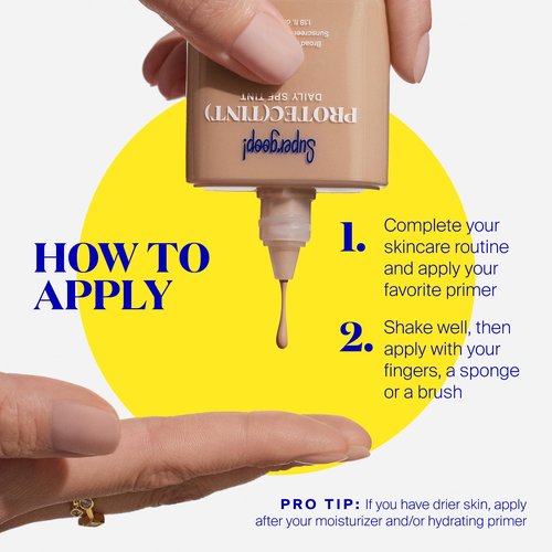 Supergoop! Protec(tint) Daily Skin Tint SPF 50 - 46N - Light, Buildable Coverage for Immediately Smooth, Even-Looking Skin - Natural Finish