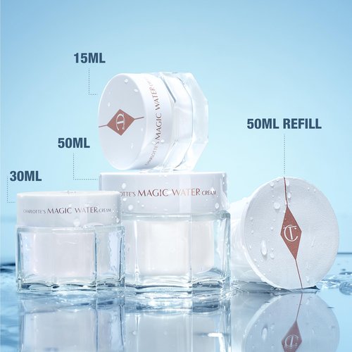 Charlotte Tilbury Magic Water Face Cream - Lightweight, Dewy Gel Moisturizer for Sensitive Skin - Infused with Niacinamide & Biopeptide Complex to Help Improve Appearance of Fine Lines (30ml)