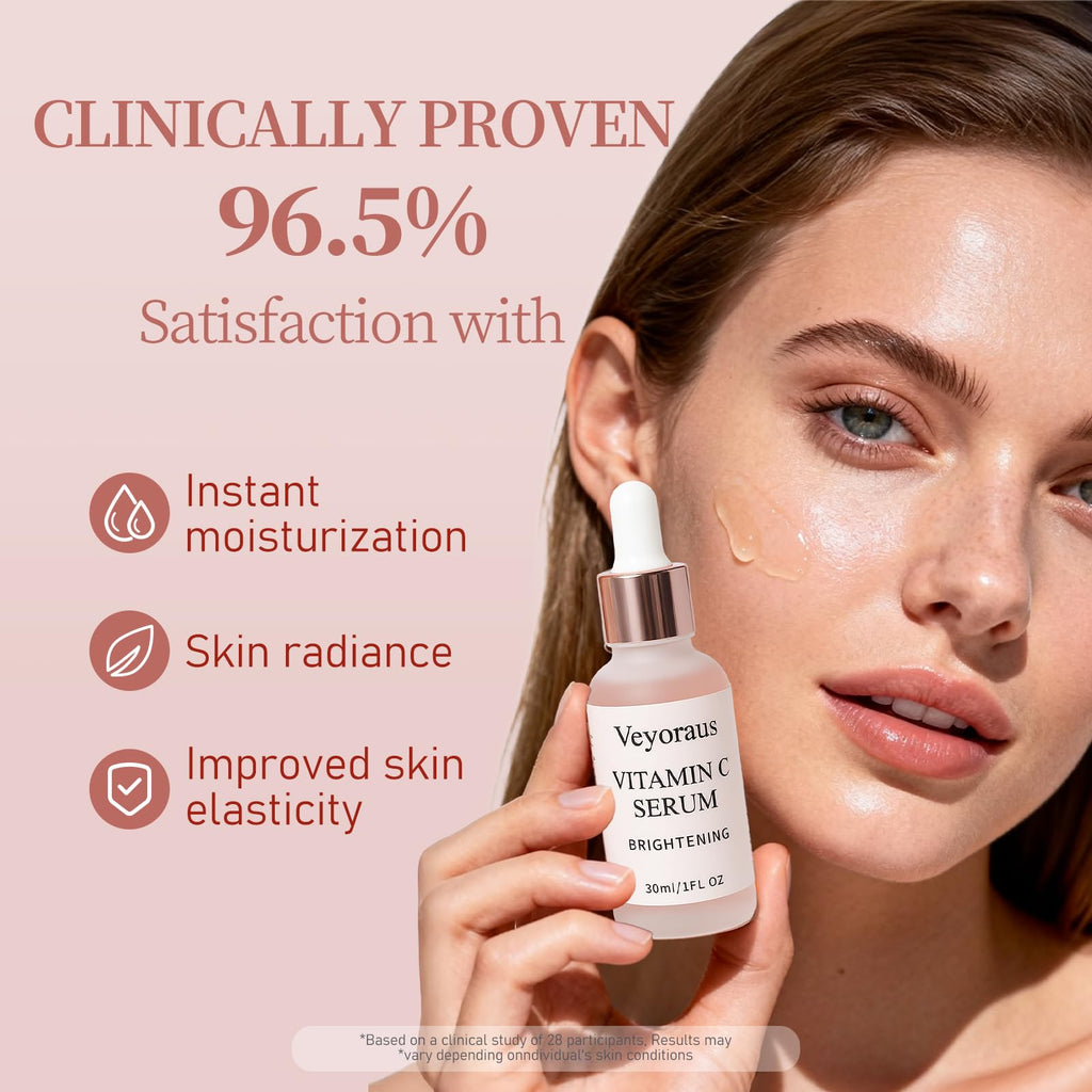 Vitamin C Serum for Face – Brightening & Anti-Aging & Wrinkle Facial Serum With Vitamin C, Sodium Hyaluronate, Vitamin E And More. Hydrating Dark Spot Corrector to Even Skin Tone & Glow, 1 fl oz