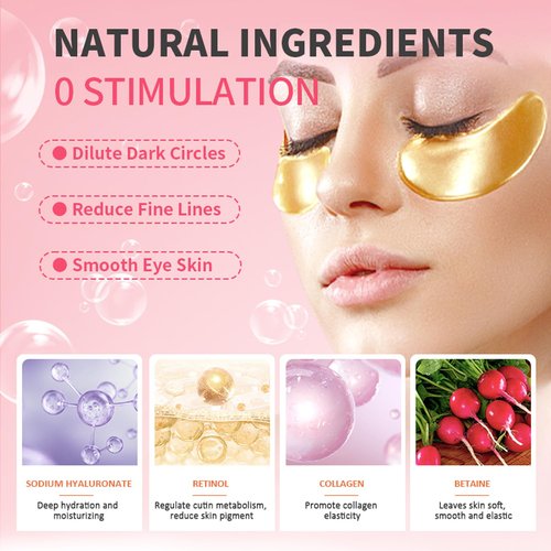 Miniling 30 Pairs 24K Gold Eye Masks & Lip Masks, Under Eye Patches for Puffy Eyes, Lip Mask Skincare, Galentines Day Gifts, Bulk Gifts, Bridesmaid Gifts, Valentines Day Decorations