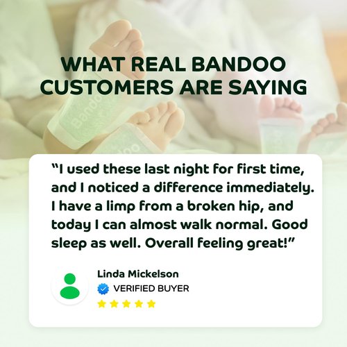 Bandoo Original Foot Pads – Premium Natural Foot Care Pad, Comfortable Overnight Application for Men & Women - 10 Count