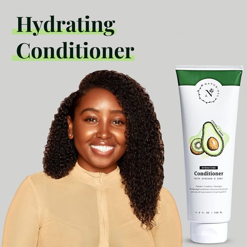 NaturAll Hydrating Hair Conditioner - All Natural with Avocado & Kiwi, Silicone Paraben & Cruelty-Free - Adds Moisture & Shine - For Dry, Frizzy Hair - 11.8 oz