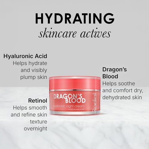 Rodial Dragon's Blood Night Cream - Hydrating Hyaluronic Formula | 1.7 Fl Oz
