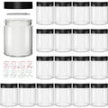 Keketin 8 oz Clear Glass Jars, 16 Pack Empty Cosmetic Jars with Black Lids, Multipurpose Glass Containers for Creams, Lotions, Makeup, Slime Making