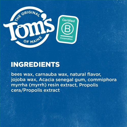 Tom's of Maine Naturally Waxed Antiplaque Flat Dental Floss, Spearmint, 32 Yards 6-Pack (Packaging May Vary)