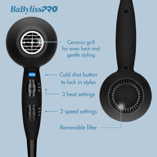 BaBylissPRO Ceramix Xtreme Hair Dryer - Powerful, Lightweight Design for Fast Drying