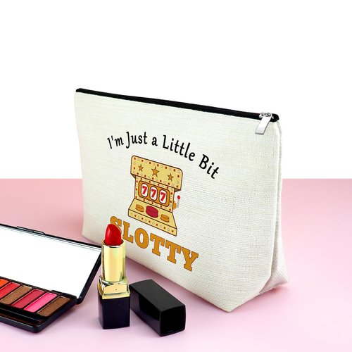 Mxrymvu Casino Gifts Funny Gambling Makeup Bag Lucky Casino Gifts Cosmetic Bag Birthday Present for Gamblers Zipper Pouch Christmas Gift for Friends Grandma Her