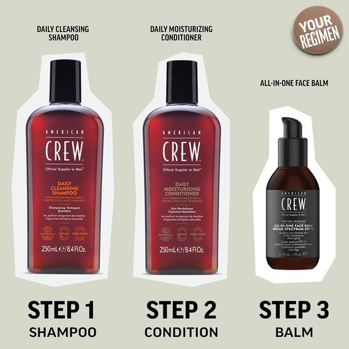 American Crew Shampoo - Daily Cleanser for Men | Naturally Derived Vegan Formula, Citrus Mint, 33.8 Fl Oz