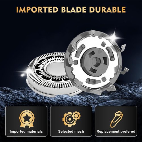 SH60 Replacement Heads Compatible with Philips Norelco Series 6000 Electric Shavers, Precision Blades for S6810/82 S6850/85 S6880/81 Razors, 9 Pack