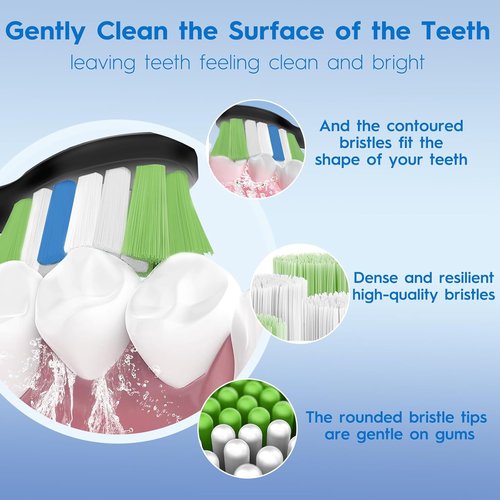 Philips Sonicare Replacement Brush Heads - Ultimate Care for ProtectiveClean 4100/5100/5300/6100 | 12 Count, Black