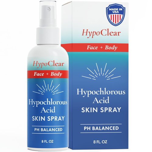 Hypochlorous Acid Spray for Face, Skin & Eyelids – pH-Balanced HOCl Facial Spray Safe for Acne, Red & Sensitive Skin – Gentle Non-Toxic Toner & Cleanser Mist for Clear, Hydrated Skin, 8 oz