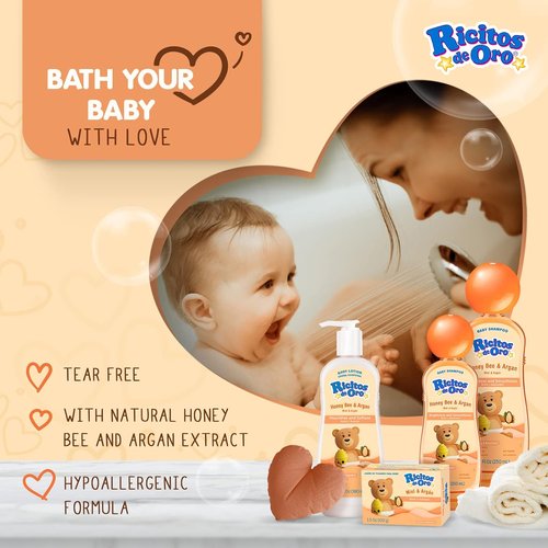 Ricitos de Oro Honey Bee Bar Soap - Hypoallergenic Moisturizing Soap for Delicate Baby Skin | 6-Pack of 3.5 Oz