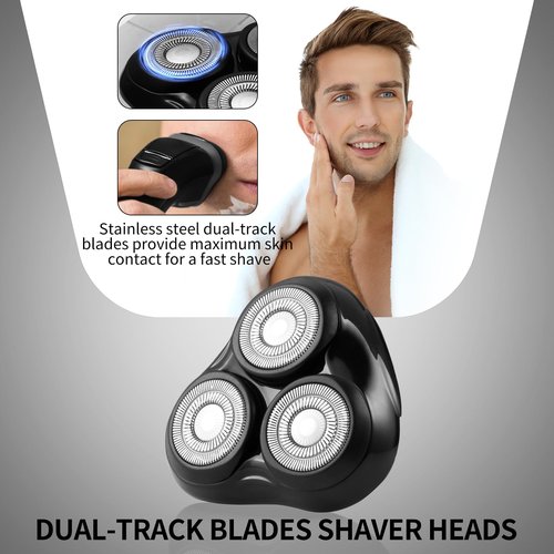 Universal Rotary Replacement Shaver Head,Compatible with Remington Shaver Series,for R3,R4,R5,R6,R7,R8,SP-3141 and SP-5161 Foils/Blades (Black(1 Count))