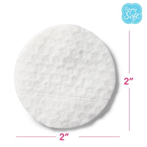 Simply Soft Aloe Infused Premium Cotton Rounds, 80 count (Pack of 6), Hydrating Aloe Vera, 100% Pure cotton, absorbent cotton pads, Moisturizes and soothes sensitive skin, Hypoallergenic