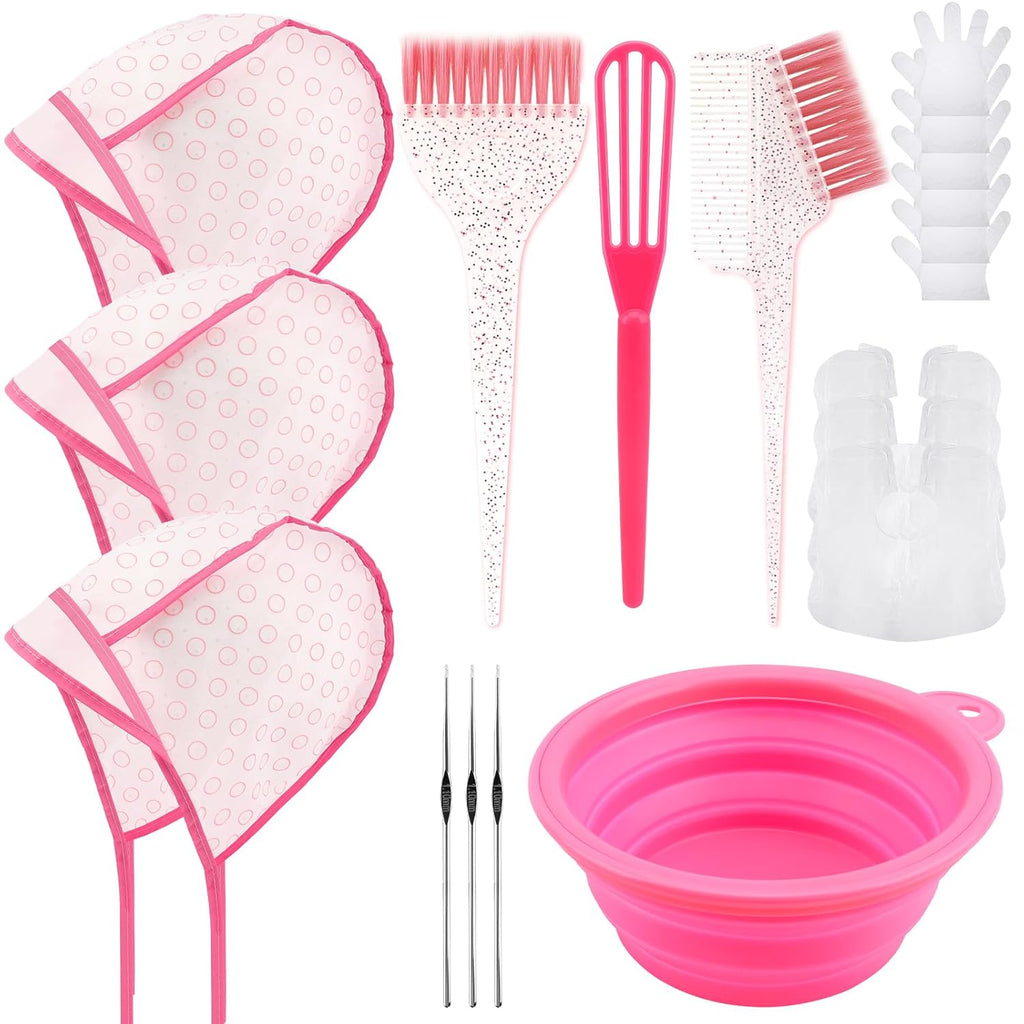 YOOVR 19PCS Hair Bleach Highlighting Kit - Complete Set with Brush, Bowl, Gloves & Frosting Cap for Home Use