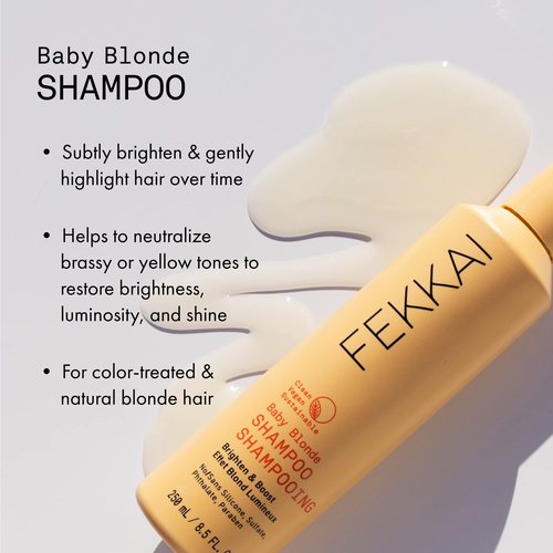 Fekkai Baby Blonde Shampoo for Blonde Hair | Blonde Hair Lightener and Toner | Brighten and Boost | Vegan | Sulfate Free Shampoo | 8.5oz