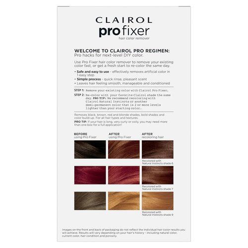 Clairol Pro Fixer Hair Color Remover Kit - Effortlessly Remove Permanent & Non-Permanent Color | Quick 1-Rinse Solution