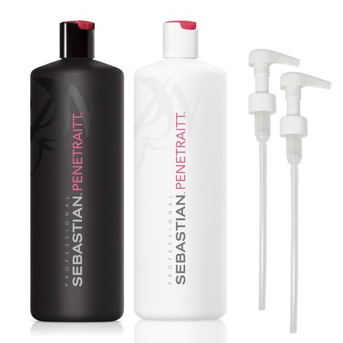 Sebastian Professional Penetraitt Shampoo & Conditioner Duo Set - 33.8 Fl Oz | Strengthens & Repairs Dry, Damaged Hair