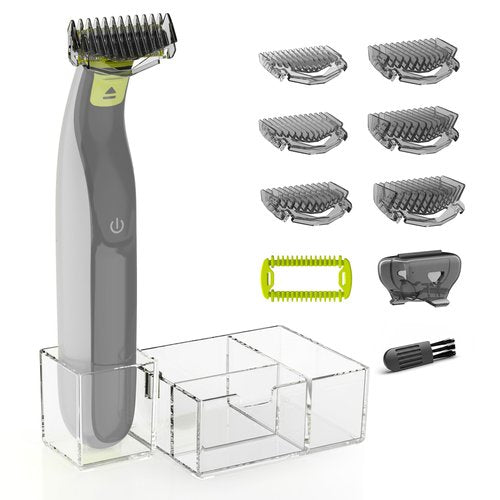 KIONCARE Guards Kit Plus for Philips Norelco OneBlade, with 1–6mm Guide Combs (6 Sizes), Replacement Body Comb, Protective Cap and Organizer Stand