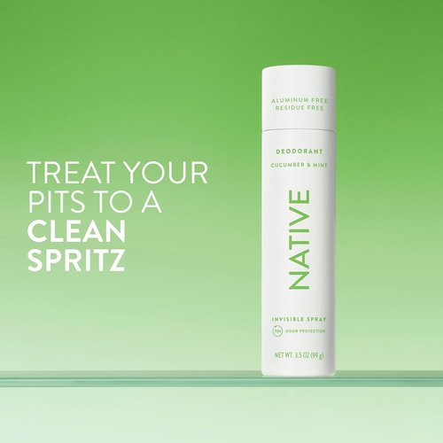 Native Deodorant - Cucumber & Mint Body Spray | 72-Hour Odor Protection, Aluminum-Free, 3.5 oz
