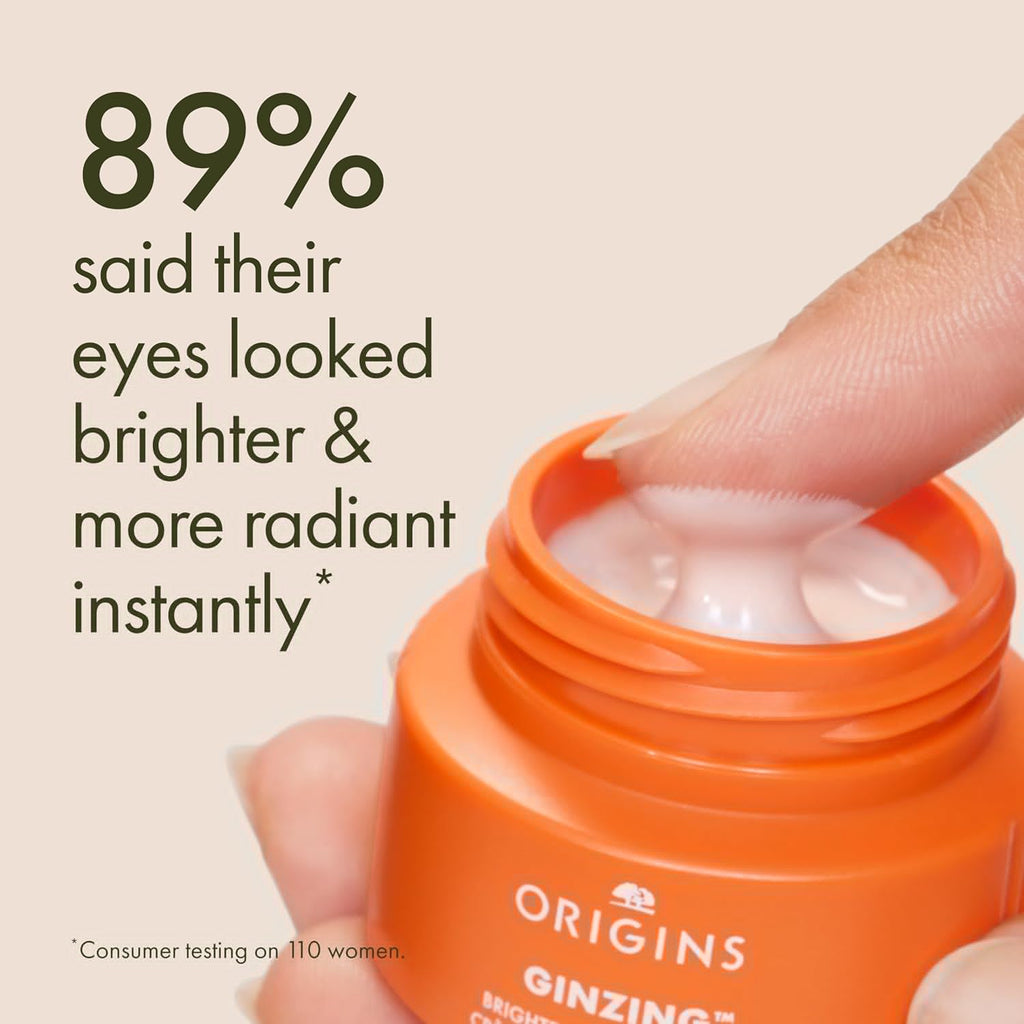 Origins GinZing Brightening Eye Cream - Vitamin C & Niacinamide for Dark Circles | 0.5 Fl Oz