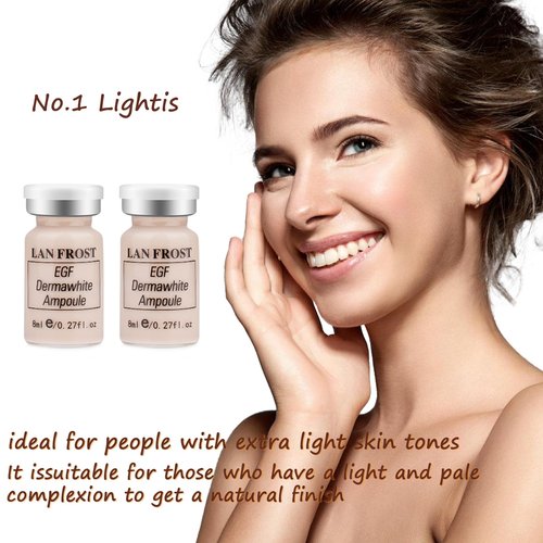 Facial Glow Foundation Serum Starter Kit Combined With Niacinamide and Peptides to Even Skin Tone Hydration Anti-Ageing Foundation Set, 12 Vials #1 Color