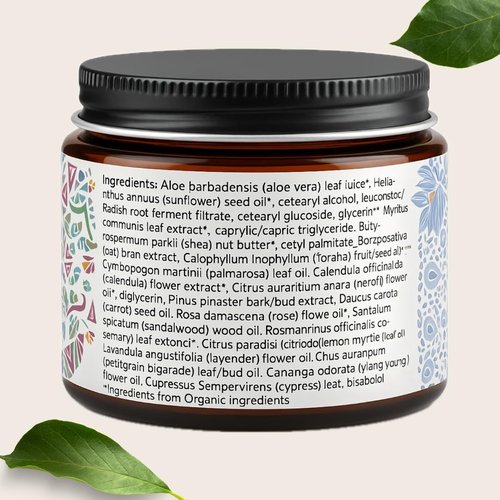 Boho Aromatic Calendula Nourishing Face Cream for Dry Skin, Natural & Organic Facial Cream, Hydrating and Moisturizing skin care product, Vegan Face Cream, calendula face cream, Facial Moisturizer
