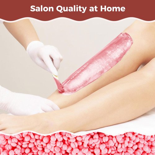 Keethem 2.5lb Wax Beads, Hard Wax Beads for Coarse Hair Removal and Sensitive Skin- Waxing Beads for Women Men - Hard Wax Recommended for Full Body Bikini Brazilian Waxing (Rose)