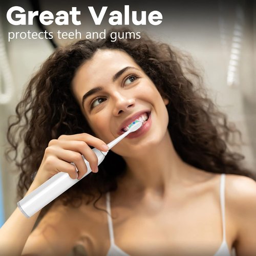 Toptheway Plaque Control Toothbrush Replacement Heads Compatible with Philips Sonicare Replacement Heads, 4100 5100 5300 and Most Click-on Electric Toothbrushes, 10 Pack