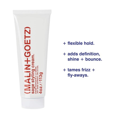 MALIN+GOETZ Sage Styling Cream - Flexible Hold for All Hair Types | Adds Shine, Definition & Volume | Tames Frizz | Cruelty-Free (1 Fl Oz / 4 Fl Oz)
