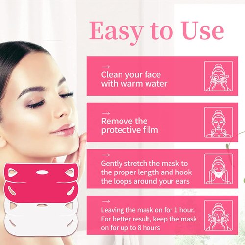 Skiennix V Shape Face Mask - Firming Double V Line Lifting Facial Mask for Men & Women | 6 Pieces