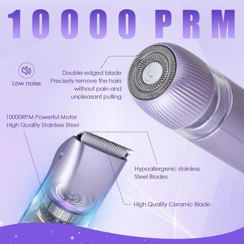 Bikini Trimmer for Women Dual Head Electric Razors IPX7 Waterproof, Electric Shaver for Facial Private Hair, Anniversary Birthday Christmas Gifts for Women self Care, Stocking Stuffers for Teen Girls