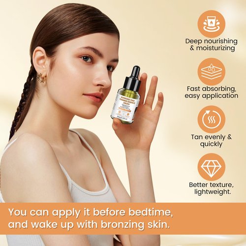 PIPIGE Sunless Tanning Drops – Natural Glow Self Tanner Serum with Hyaluronic Acid & Vitamin E – Fragrance Free & Cruelty Free, Lightweight Bronze Formula for Face & Body
