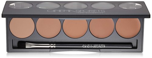 Cinema Secrets Ultimate Foundation 5-in1 Palette - Light-Med Pink-Beige Undertones, 500A series, Buildable Coverage, Long-Wear Matte Finish, Paraben-Free, Color Correct, Contour & Highlight