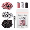 MelodySusie 300 Pcs Sanding Bands with Mandrel,120 Medium, 180 Fine, 240 Extreme Fine Grit, E-File Sand Piece Nail Drill Bits Set for Acrylic, Gel Removal, Manicures and Pedicures