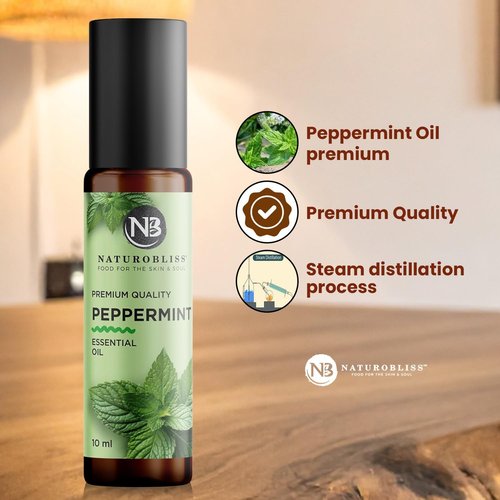 NaturoBliss Peppermint Essential Oil Roll-On - Refreshing Aromatherapy, 10 ml