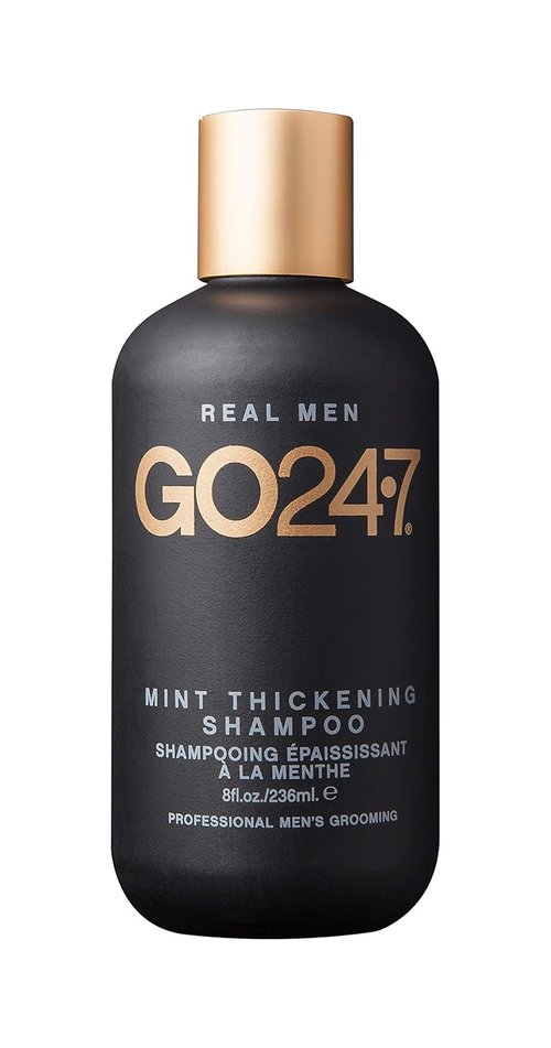 GO247 Mint Thickening Shampoo - Energizing Daily Cleanser with Peppermint & Menthol - 8 Fl Oz for Fuller, Thicker Hair