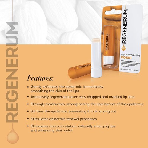 Regenerum - Lip Peeling Treatment - Intensive Moisturization & Nourishment for Chapped Lips - 5g