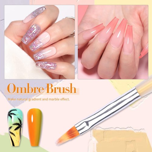 BORN PRETTY Double-Ended Nail Art Brushes,4Pcs Nail Art Tool Set,Nail Art Gel Polish Liner Brushes Design Pen For Nail Drawing And Nail Paint Brushes for Home Salon