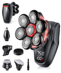 MALEGEBAZ Head Shavers for Bald Men: IPX8 Waterproof Electric Razor with 7D Flex Heads, LED Display, USB-C Fast Charging, Travel Lock & 5 Precision Attachments, Valentines Day Gifts for him, Black