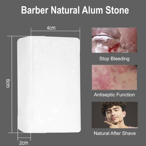 Jack Shaver® Natural Alum Block in Plastic Case (107 g./3.7 oz.) Aftershave Blood Stopper Antiseptic Astringent Soothing Solution for Shaving Razor Burn Relief