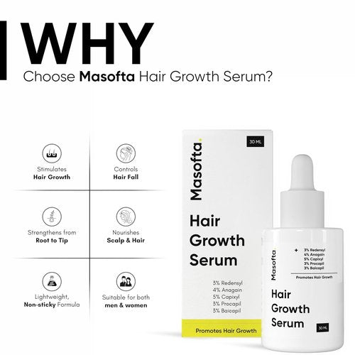 Masofta Hair Growth Serum - Promote Hair Growth & Control Hair Fall | 50ml for Men & Women