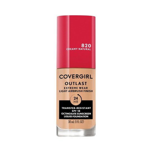 Covergirl Outlast Extreme Wear Foundation - Full Coverage Liquid with SPF 18 | Creamy Natural, 1 Fl. Oz.