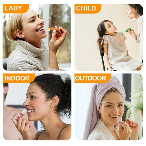 40 Pack Natural Lip Balm Bulk with Vitamin E and Coconut Oil - Moisturizing Dry Cracked Lips, Mini Chap Stick Gifts for Kids Women Men- 10 Flavors, Valentine's Gifts