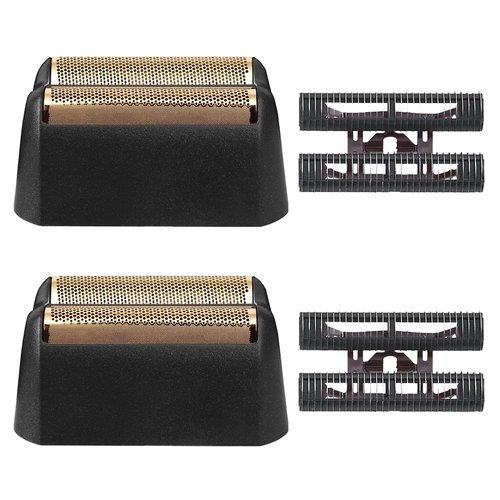 Shaver Replacement Foil Compatible with wahl 5 Star Series Finale Shaver 8164 8061-100, Super Close Gold Shaving Foil & Cutter Bar Assembly Compatible with wahl Shaver Foil Replacement,Black (2 Pack)