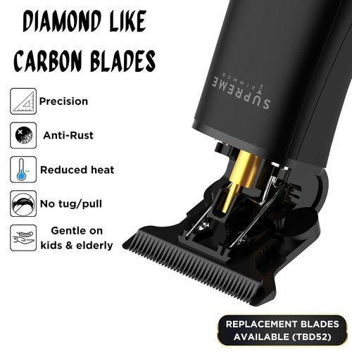 Supreme Trimmer T Shaper - Cordless Quiet Beard & Hair Trimmer for Men | 120 Min Runtime, Zero-Gap Blade | Perfect for Sensitive Skin & Kids | Model ST5206