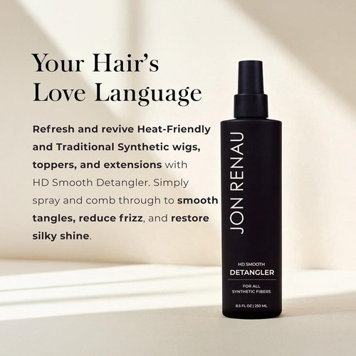 Jon Renau HD Smooth Detangler Spray - Leave-In Frizz Reducing Solution for Synthetic Wigs & Hair Extensions | 8.5 oz