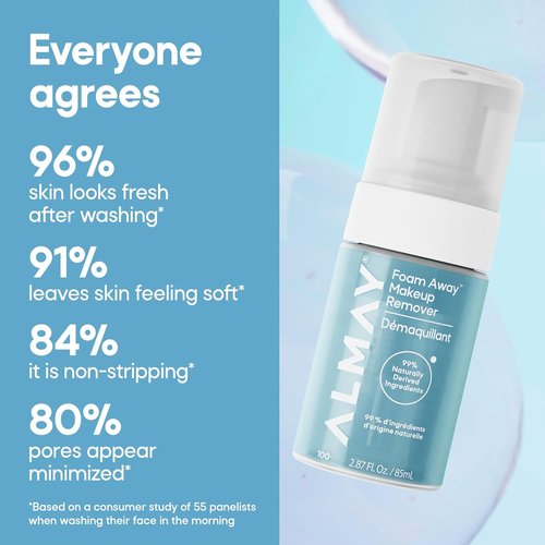 Almay Foam Away Makeup Remover - Gentle Hypoallergenic Face Cleanser | Vegan & Cruelty-Free, 2.87 fl oz
