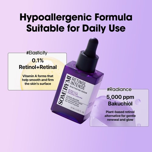 SOME BY MI Retinol Intense Reactivating Serum – 1.01oz, 30ml – Korean Bakuchiol Retinol Serum for Face Firming – Improves Signs of Aging, Minimizes Pore Size & Refines Skin Texture – Korean Skin Care